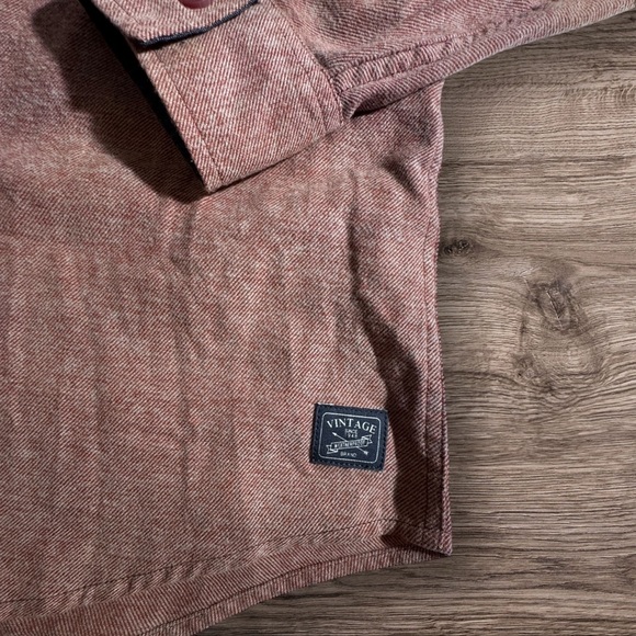 Weatherproof Men's Vintage Twill Burnt Orange Casual Button-Down Shirt - Picture 3 of 5